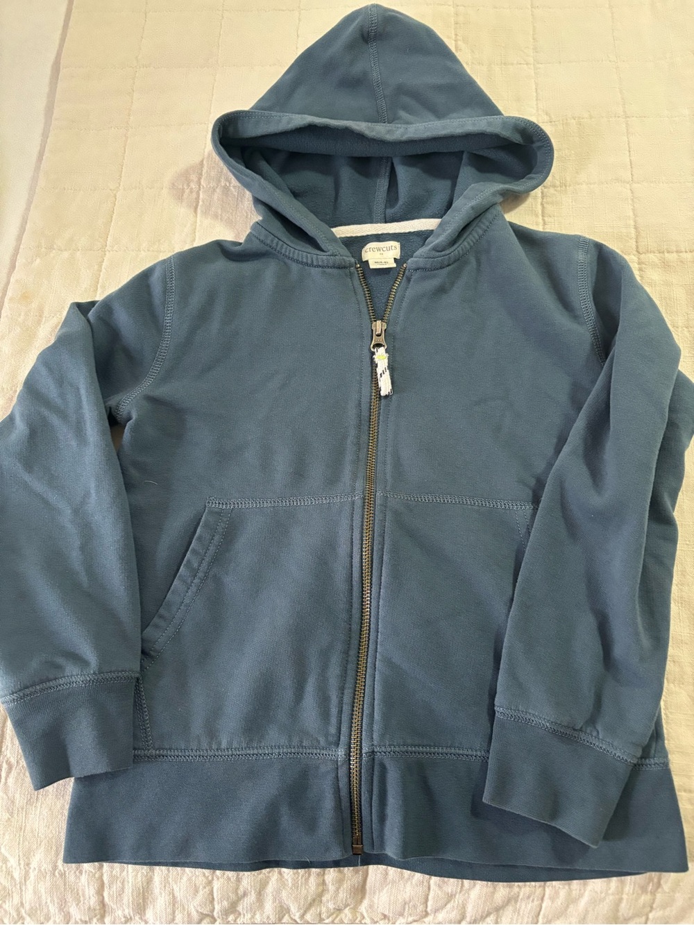 Crewcuts Dusty Blue Full‑Zip Hooded Sweatshirt
